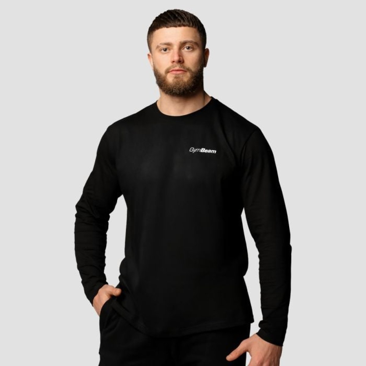 GymBeam Tričko s dlhým rukávom Basic Black MM · záber 1