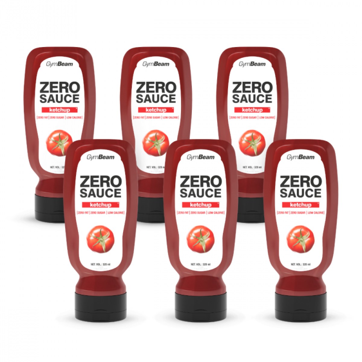 GymBeam ZERO OMÁČKA kečup - Hmotnosť: 1,92 kg | Objem: 6 x 320 ml · záber 1