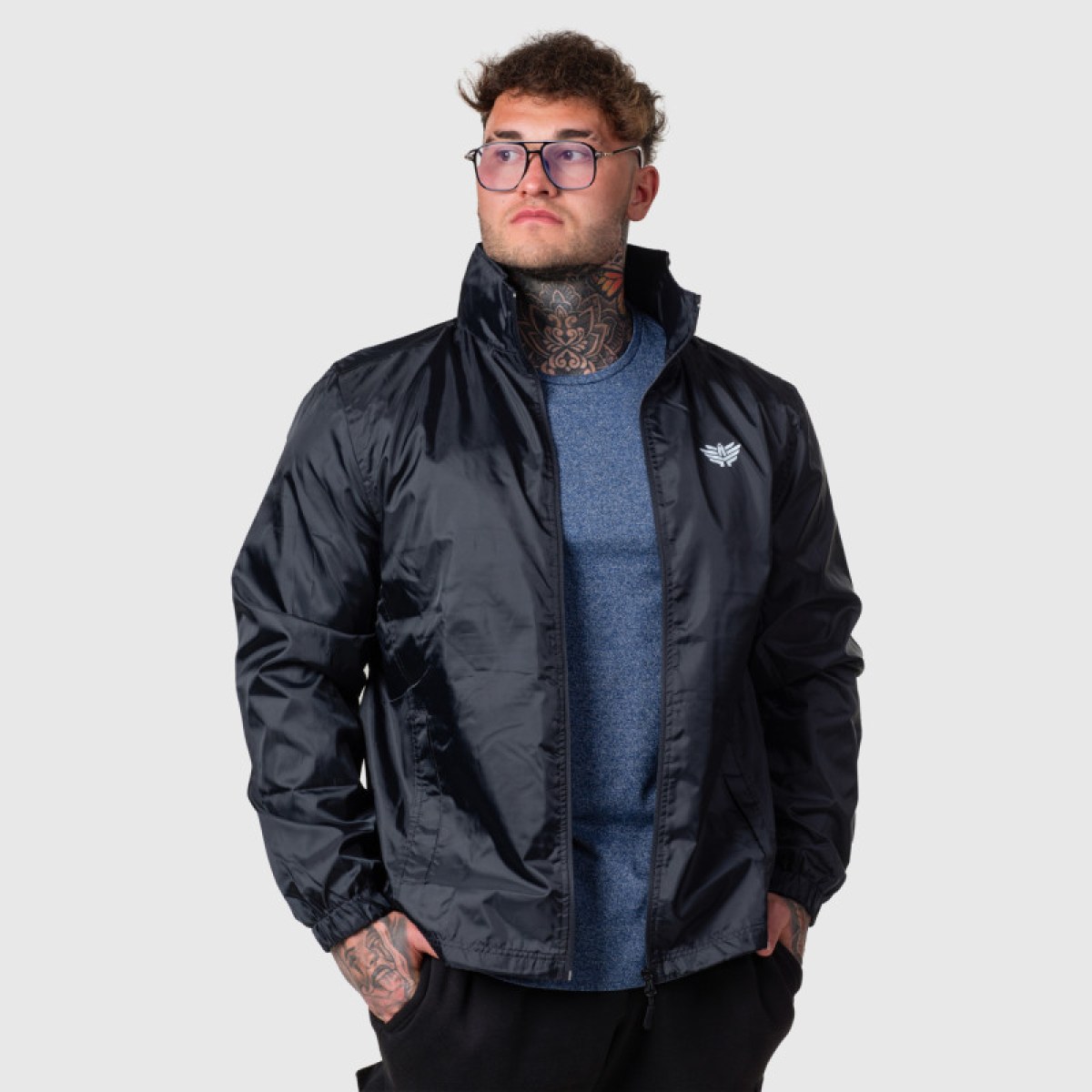 Pánska bunda Iron Aesthetics Windblocker, čierna · záber 4