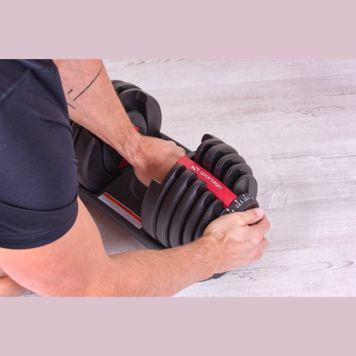 Sada 2ks nastaviteľných jednoručných činiek 2,5-24kg · záber 4