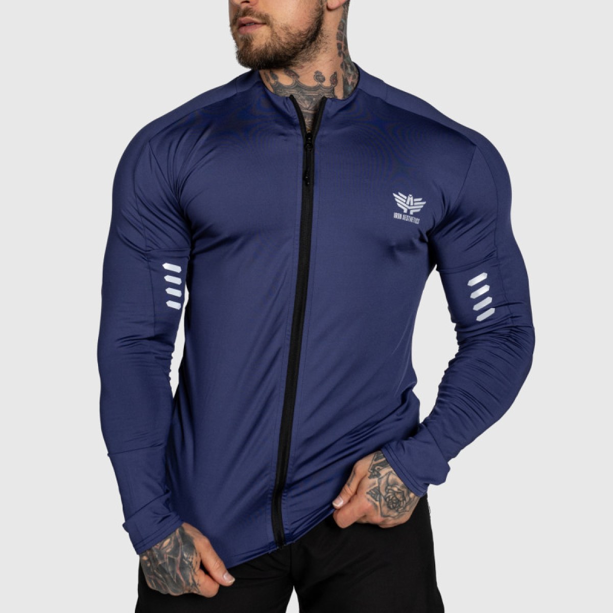 Športový top na zips Iron Aesthetics Unstoppable, modrý · záber 1