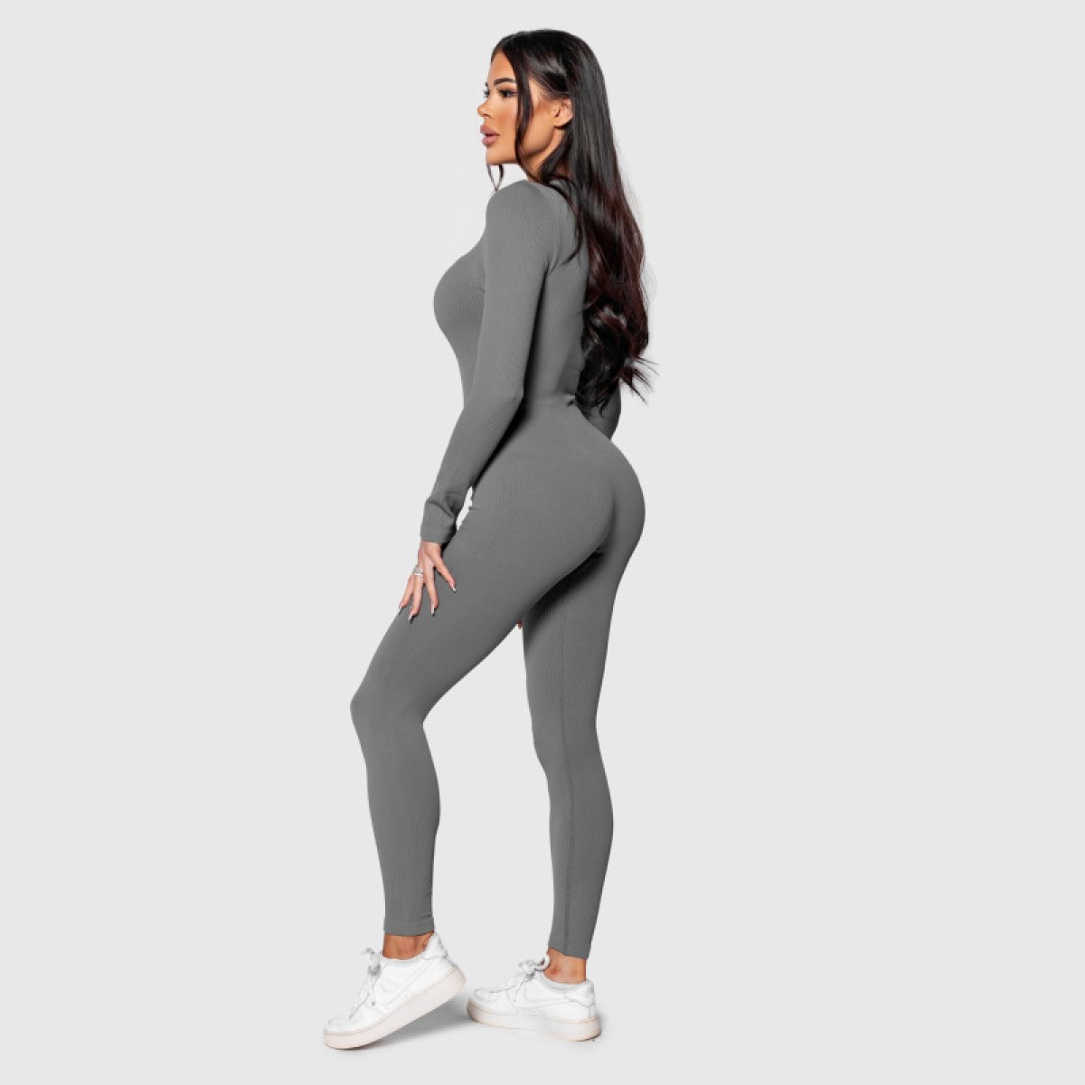 Dámsky rebrovaný overal Iron Aesthetics Rib Lady, sivý · záber 5
