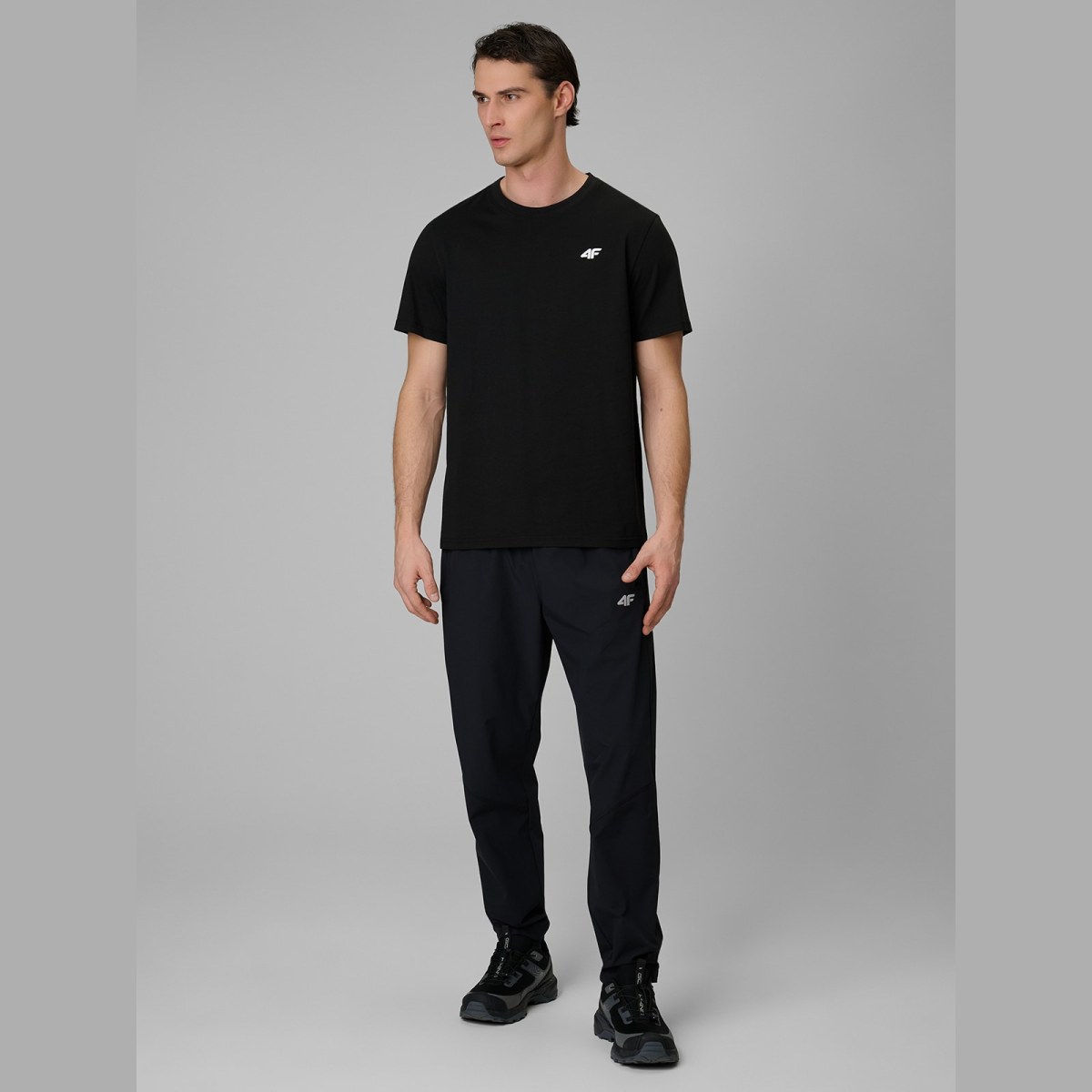 T-shirt regular hladký pánsky (3-pack) - čierny · záber 2