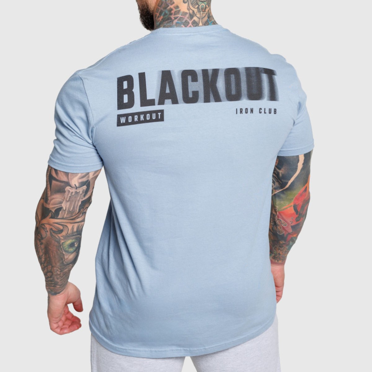 Pánske tričko Iron Aesthetics Blackout, modré · záber 1
