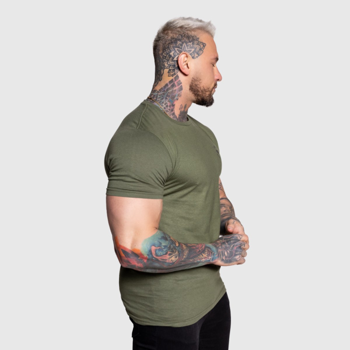Pánske športové tričko Iron Aesthetics Circle, vojenská zelená · záber 5