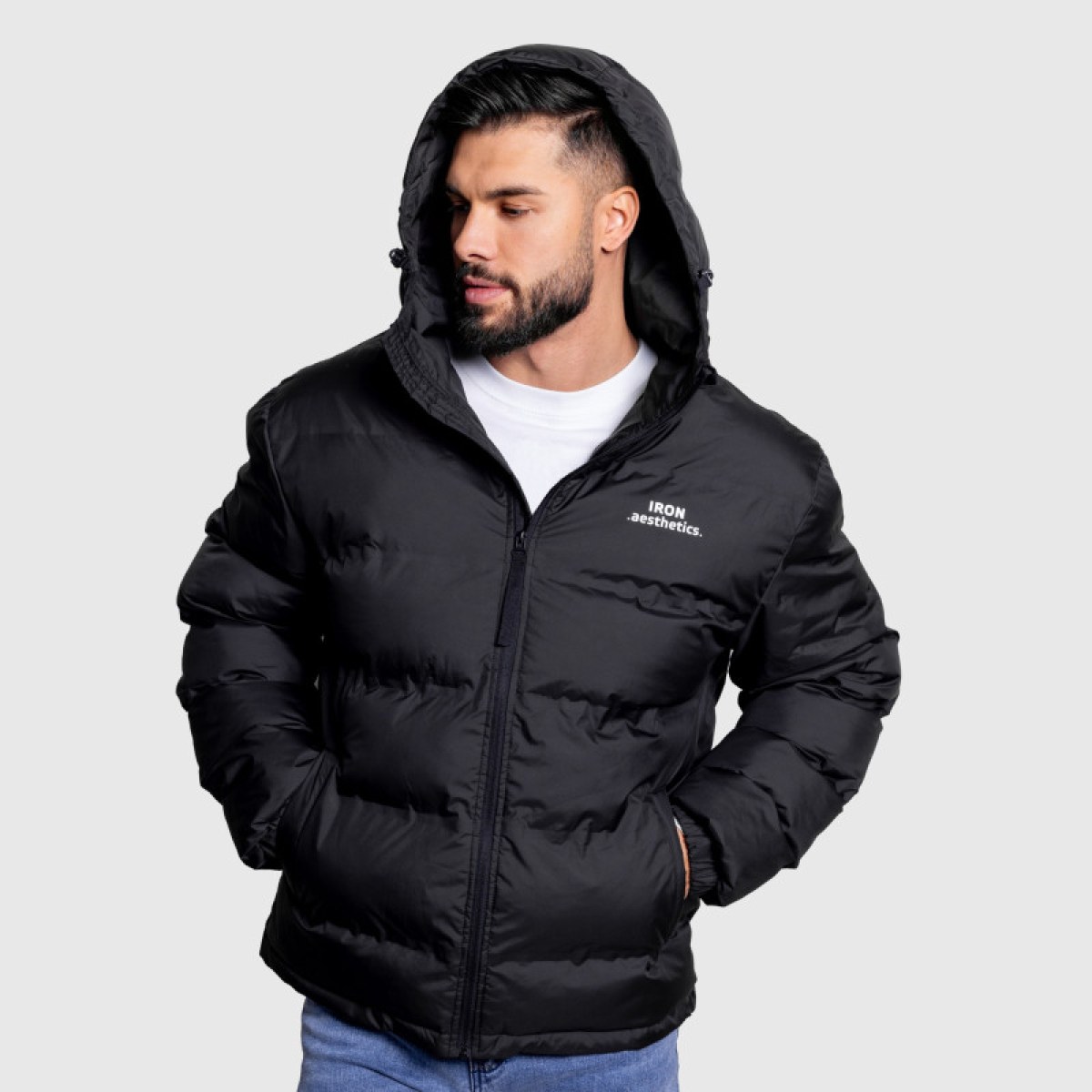 Pánska bunda Iron Aesthetics Zenit Puffer, čierna · záber 2