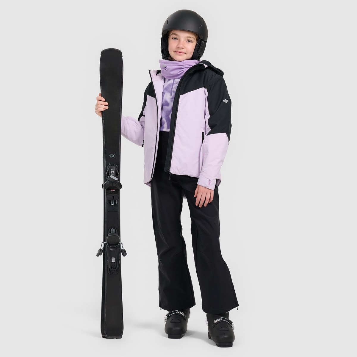 Lyžiarske nohavice softshell membrána 5000 detské - čierne · záber 1