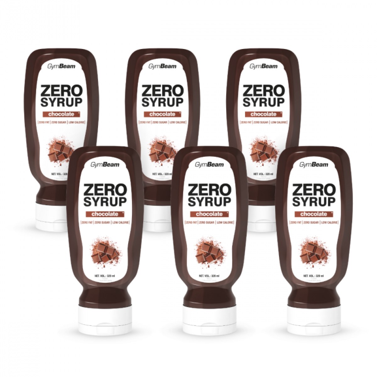 GymBeam ZERO SIRUP čokoláda - Hmotnosť: 1,92 kg | Objem: 6 x 320 ml · záber 1