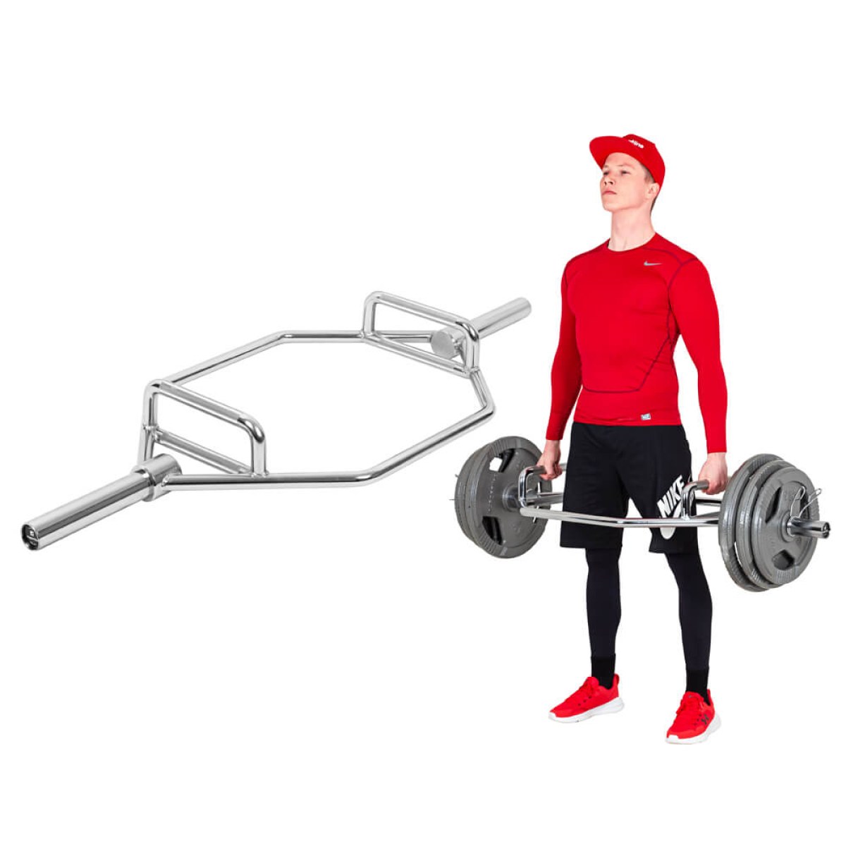 Hex olympijský hriadeľ inSPORTline Dedlif 140cm/50mm • 20kg • do 200kg • bez objímok · záber 1
