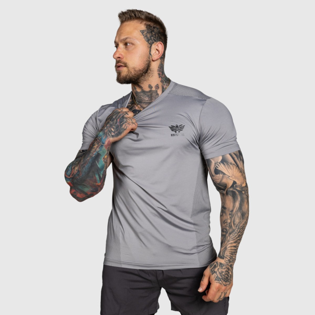 Tréningové tričko Iron Aesthetics Victory, sivé · záber 5