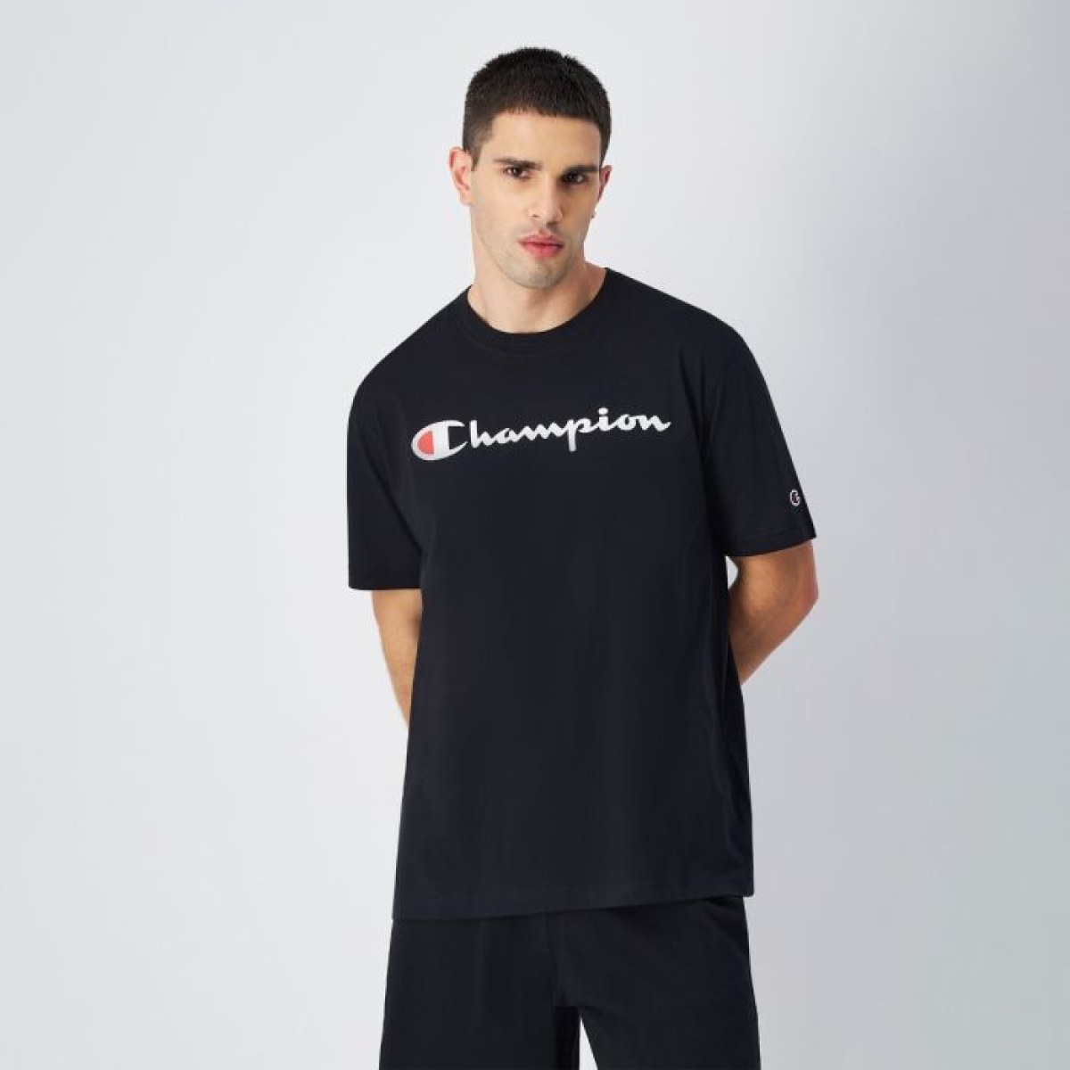 Champion Tričko Big Logo Jersey Black MM · záber 1