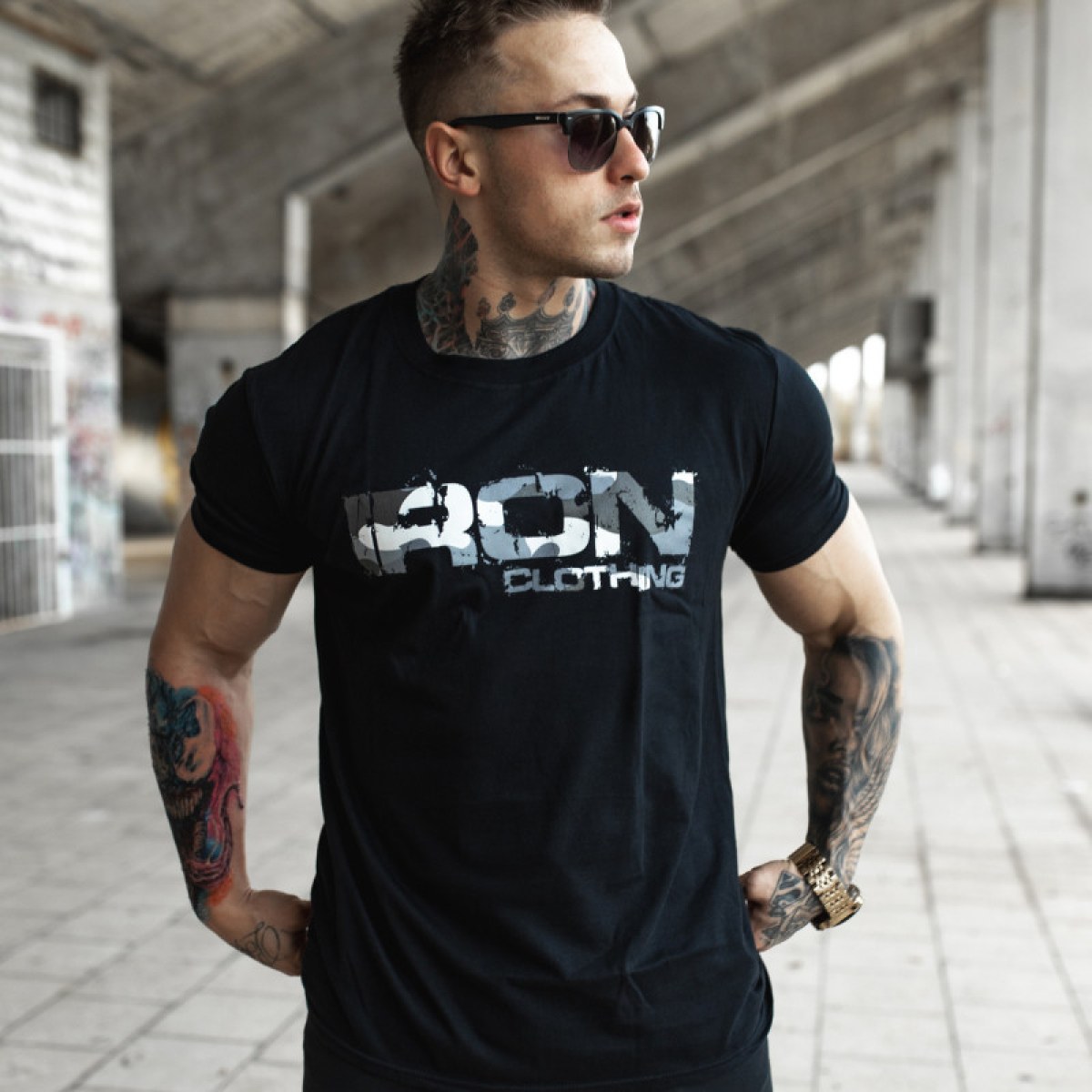 UltraSoft tričko Iron Camo Style, čierne · záber 3