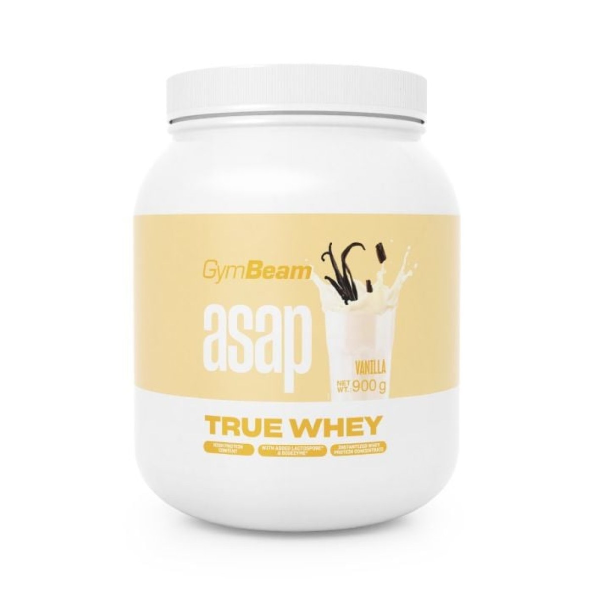 GymBeam ASAP True Whey vanilka - Príchuť: Vanilka | Hmotnosť: 0,9 kg | Balenie: 36 · záber 1