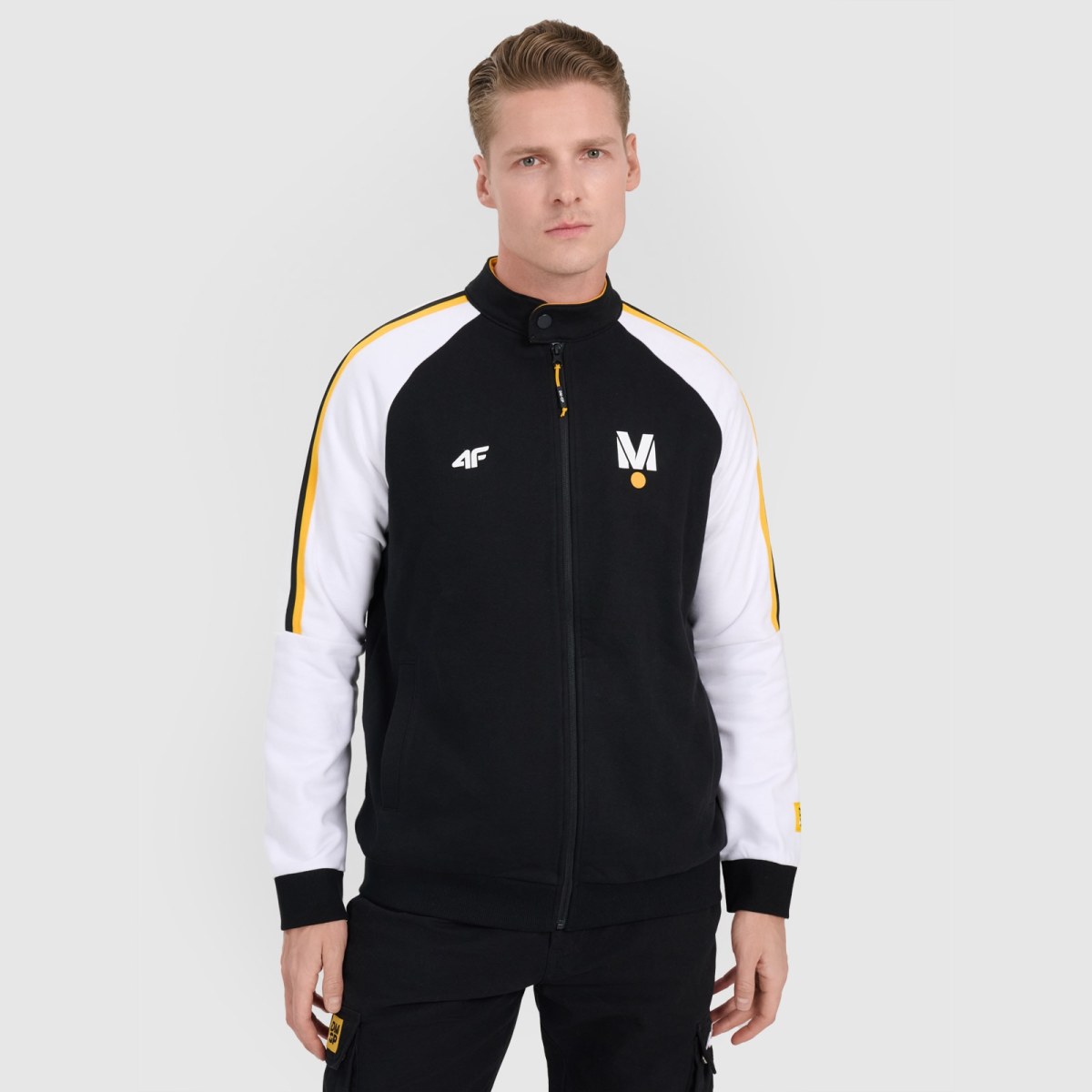 Unisex tepláková mikina na zips bez kapucne 4F x Drift Masters - čierna · záber 1
