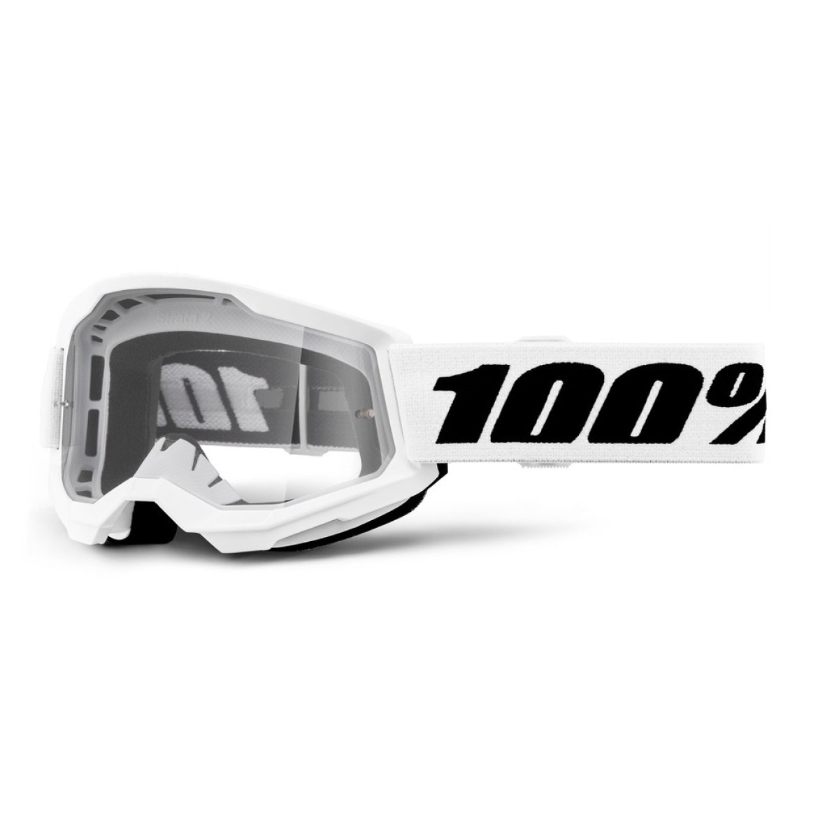 100% Strata 2 Youth biela, číre plexi · záber 1