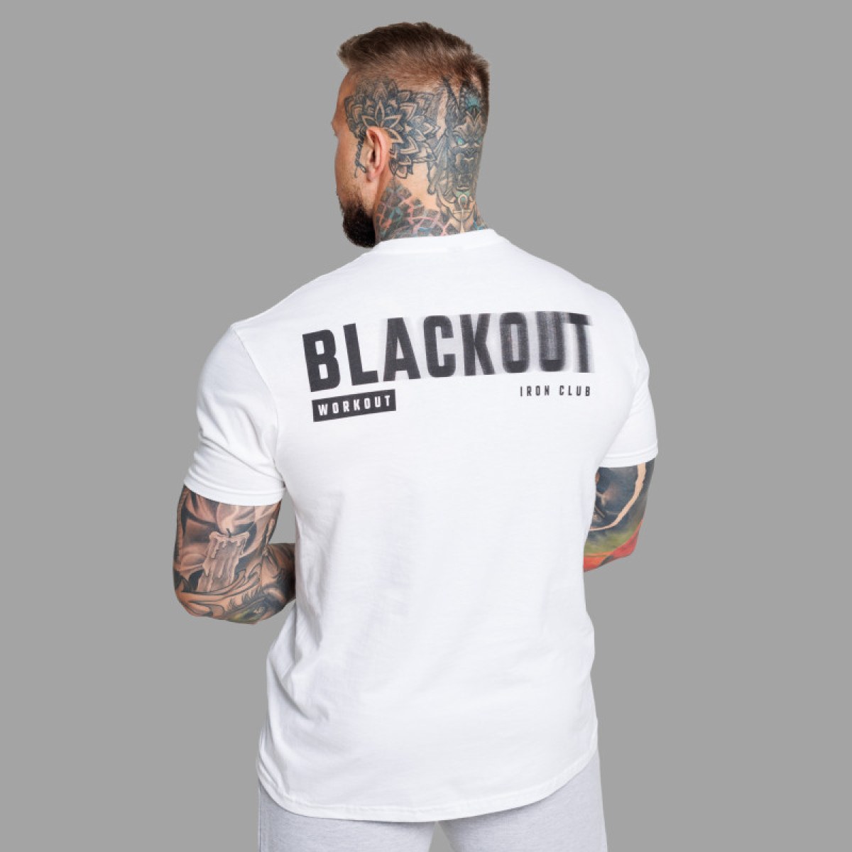 Pánske tričko Iron Aesthetics Blackout, biele · záber 4