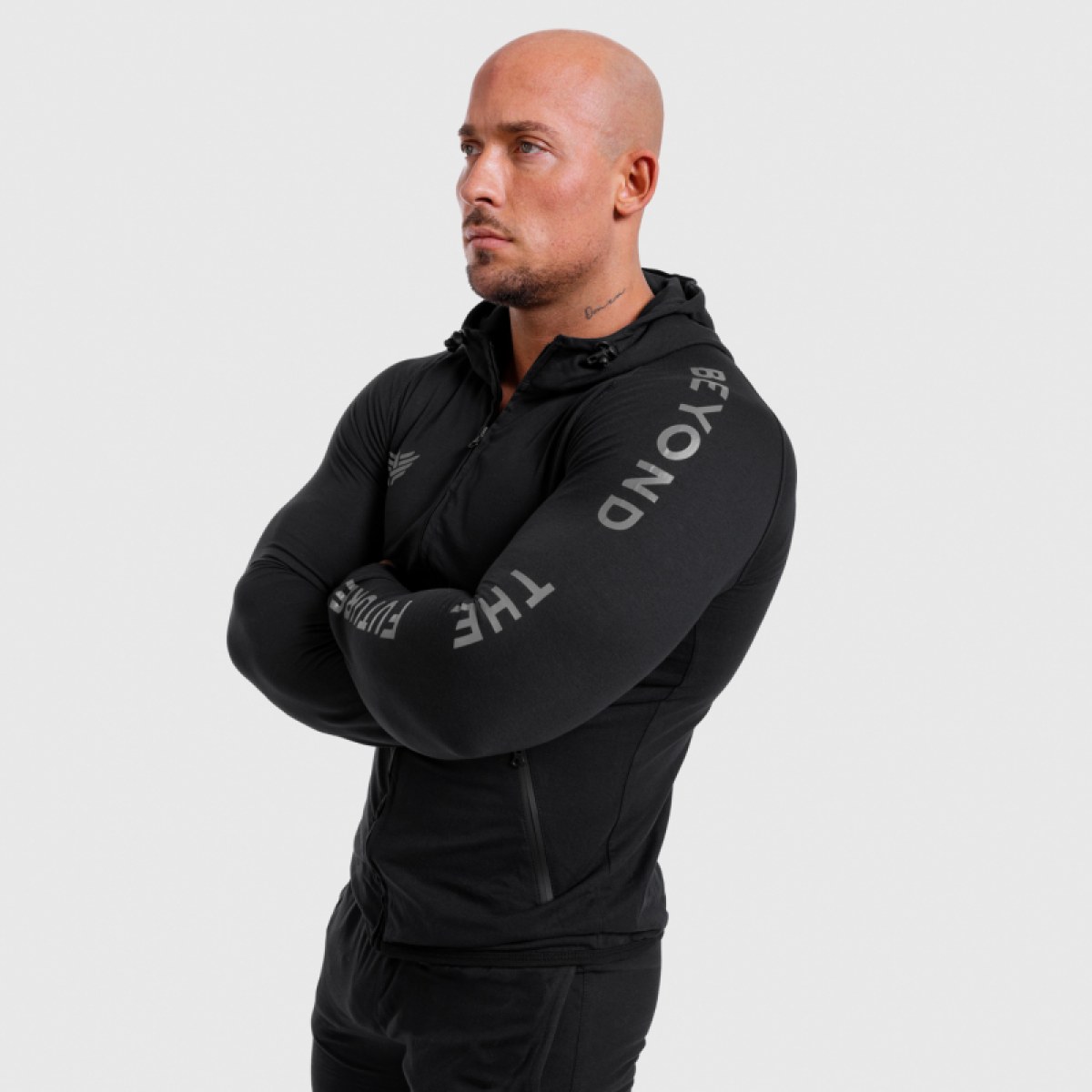 Pánska SlimFit mikina Beyond the Future, čierna · záber 4