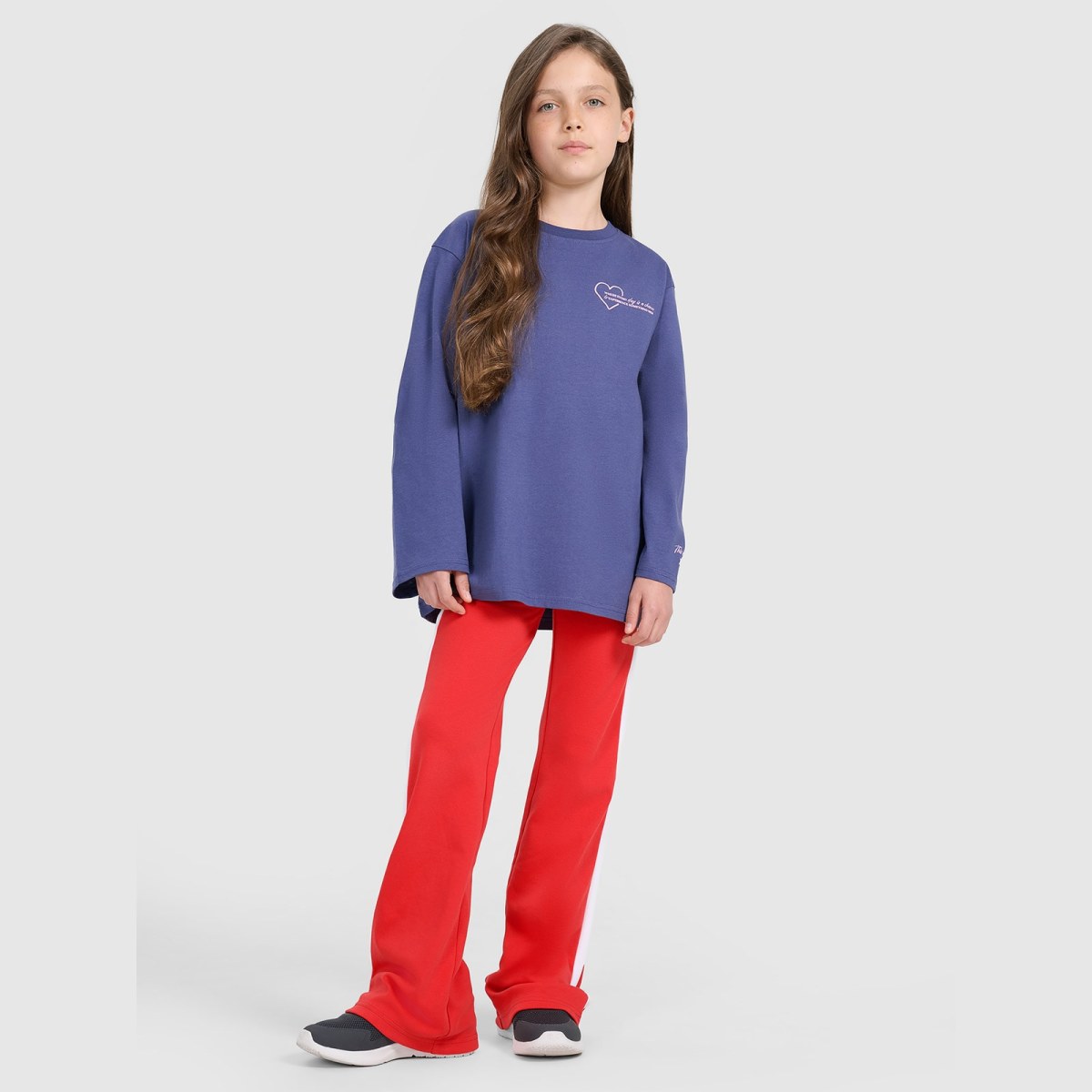 Longlseeve oversize s potlačou dievčenský - tmavomodrý · záber 2