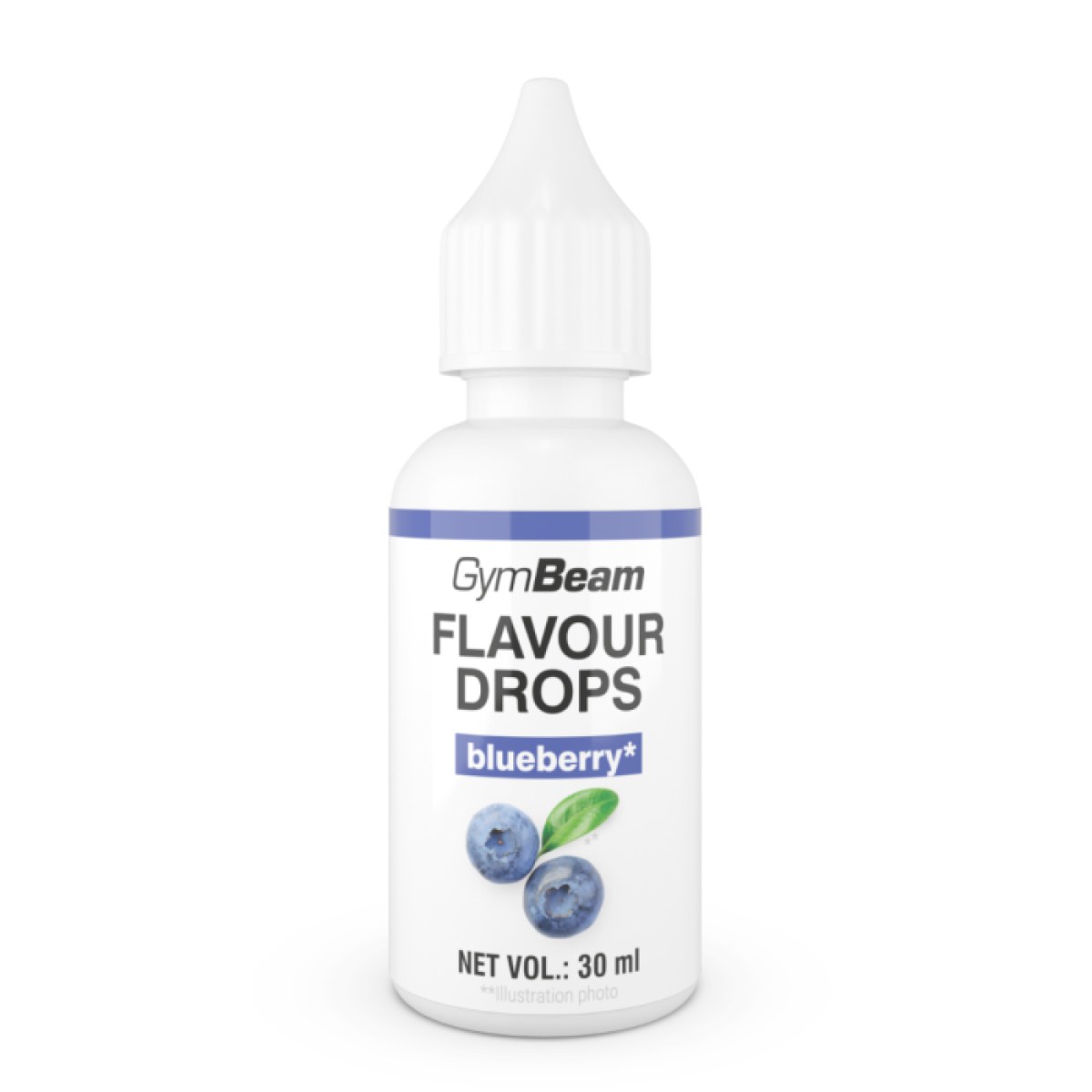 GymBeam Flavour Drops čučoriedky - Príchuť: Čučoriedky | Hmotnosť: 0,03 kg | Objem: 30 ml | Balenie: 50 · záber 1