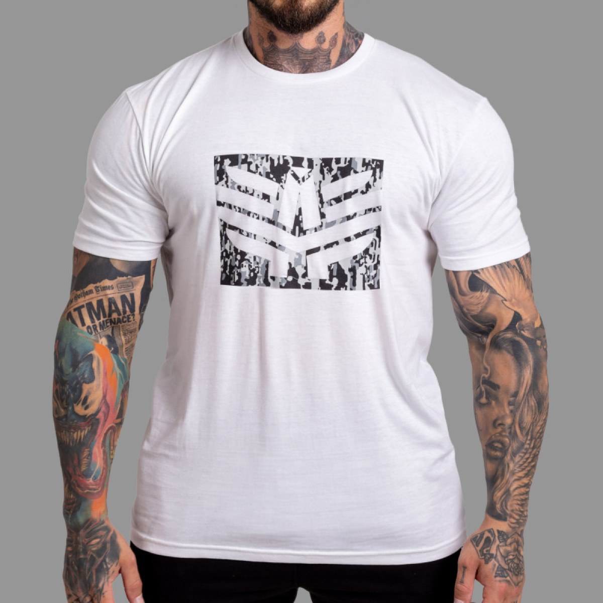 Pánske tričko Iron Aesthetics Tactical, biele · záber 1
