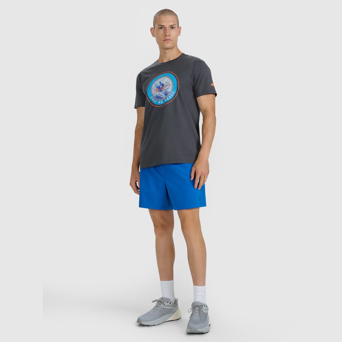 T-shirt regular s potlačou pánsky - sivý · záber 2