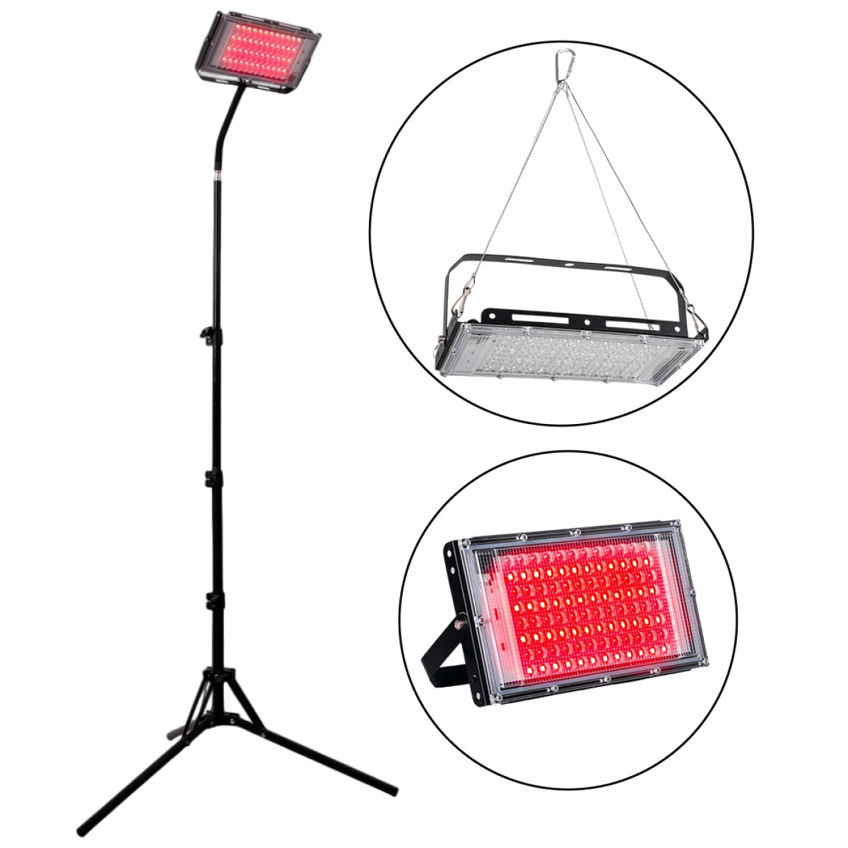 Infračervená LED lampa so stojanom inSPORTline Elbasan - 96 LED · záber 1