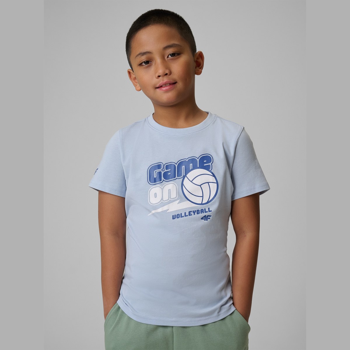 T-shirt regular s potlačou chlapčenský - modrý · záber 1