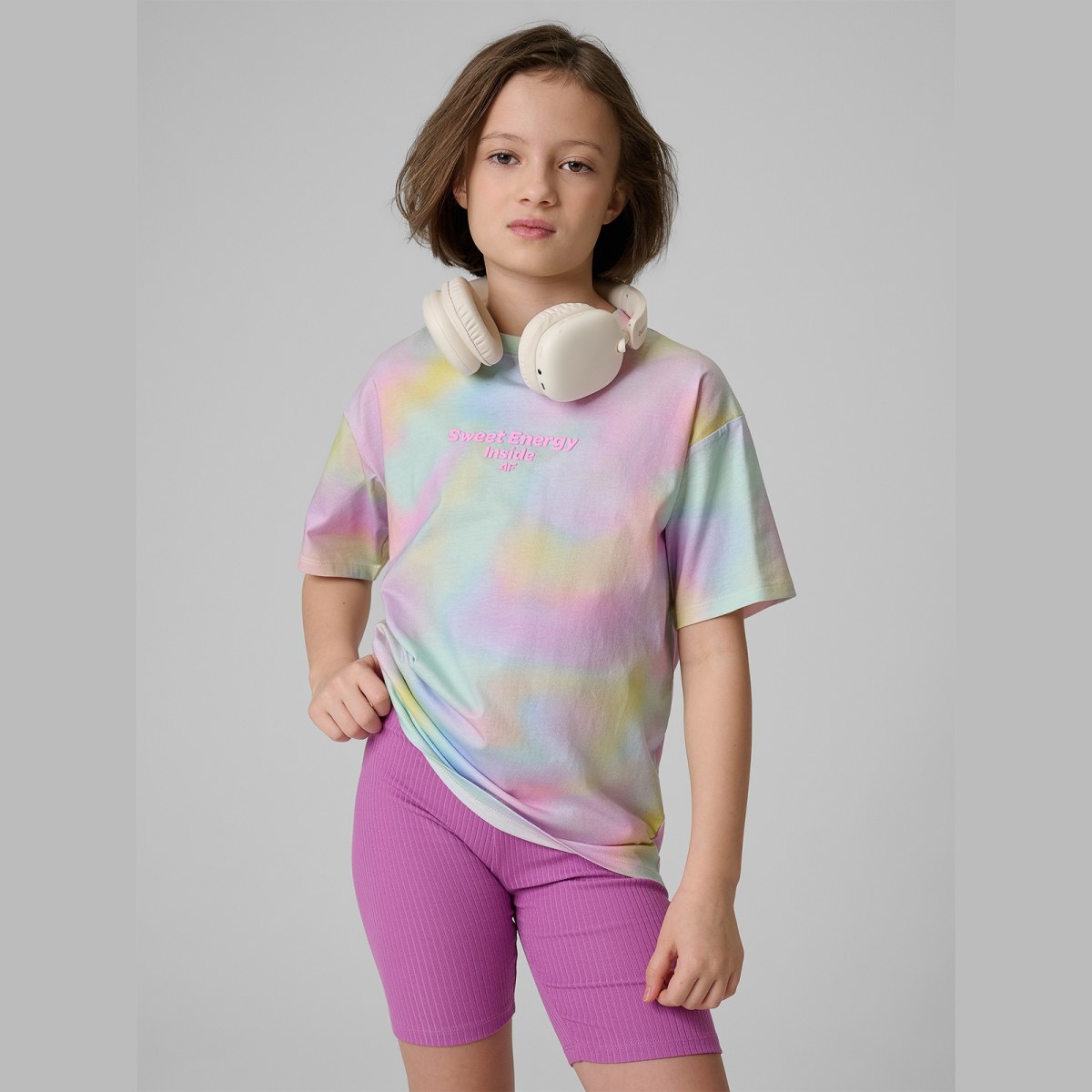 T-shirt loose s potlačou dievčenský - multicolor · záber 1