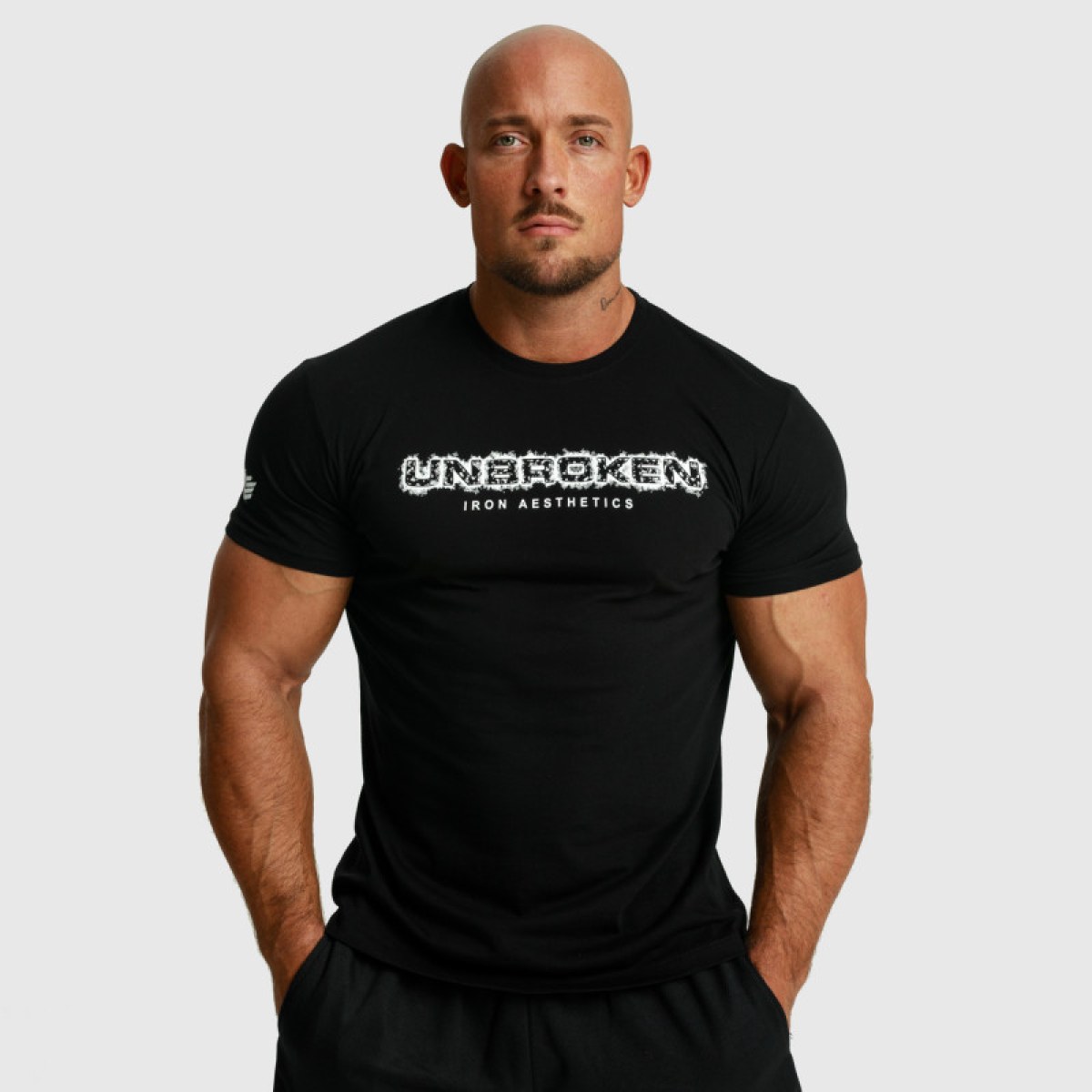 Pánske fitness tričko Iron Aesthetics Unbroken, čierne · záber 4