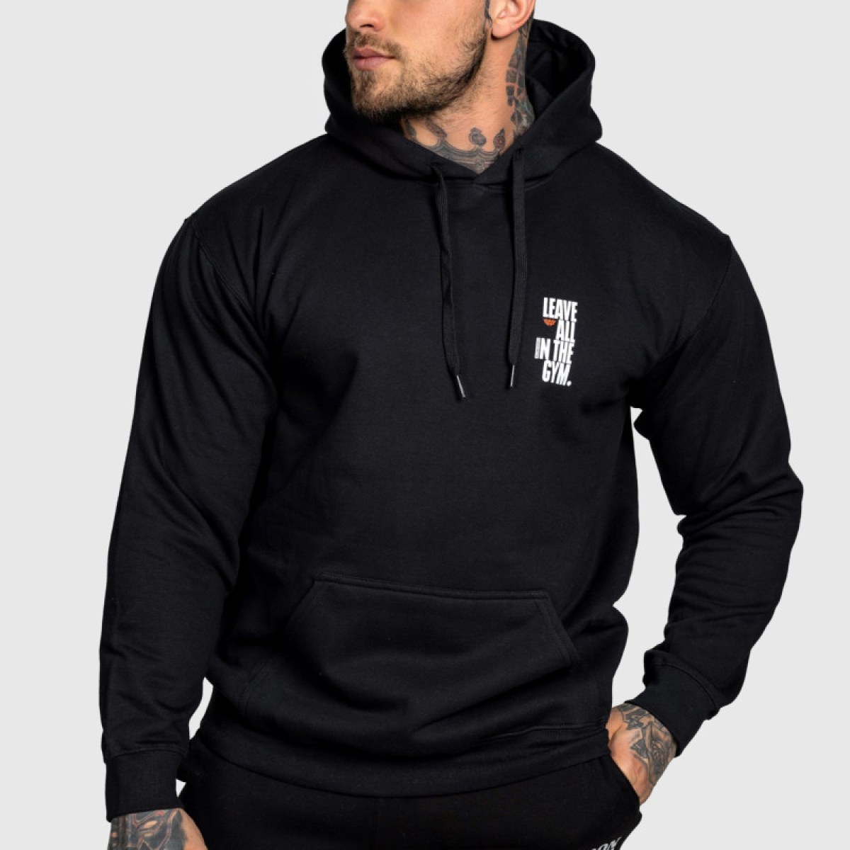 Pánska fitness mikina Iron Aesthetics Motive, čierna · záber 1