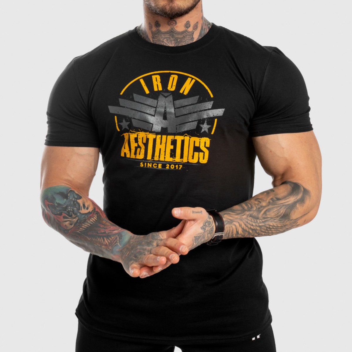 Pánske fitness tričko Iron Aesthetics Force, čierne · záber 2