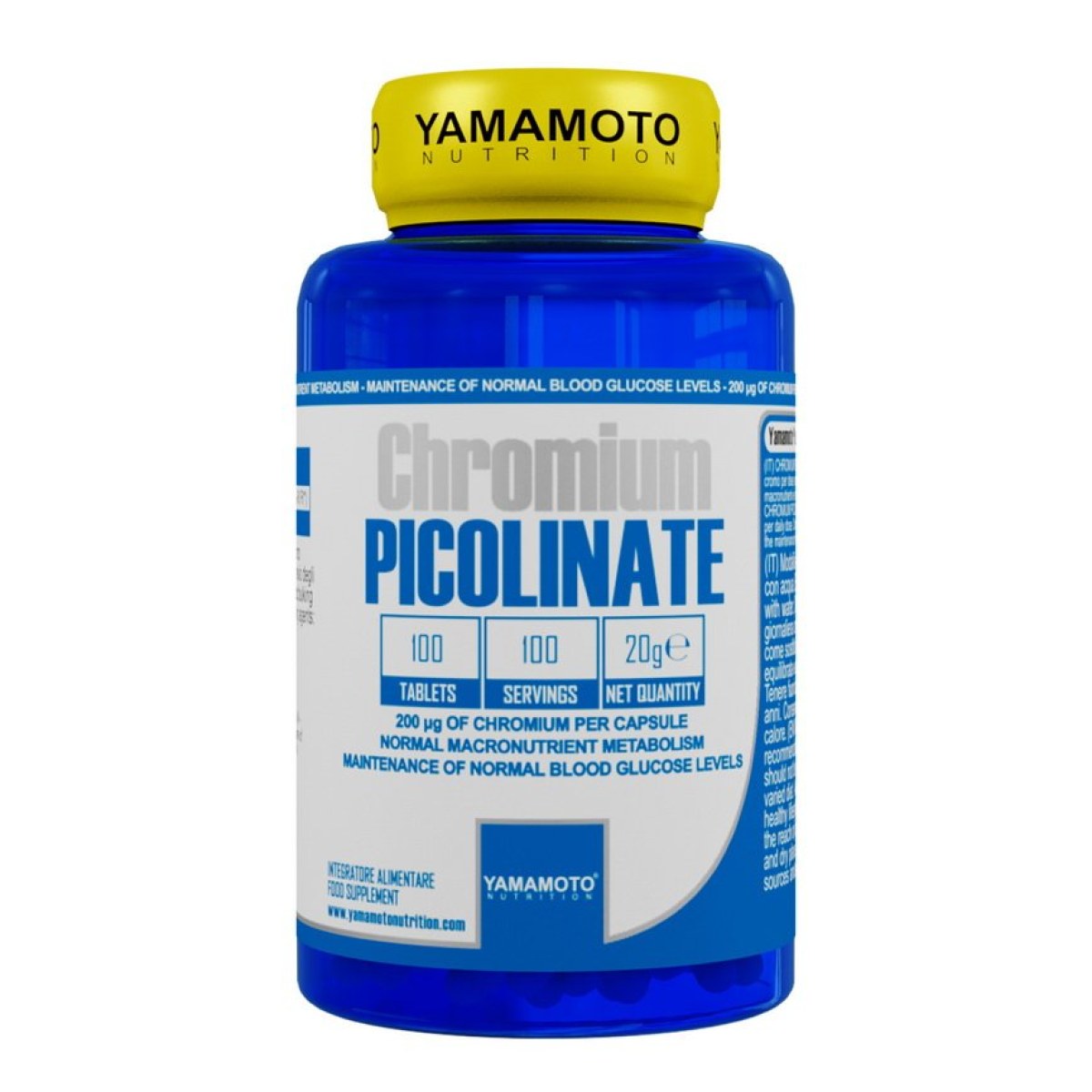 Chromium Picolinate (chróm vo forme pikolinátu) - Yamamoto 100 tbl. · záber 1