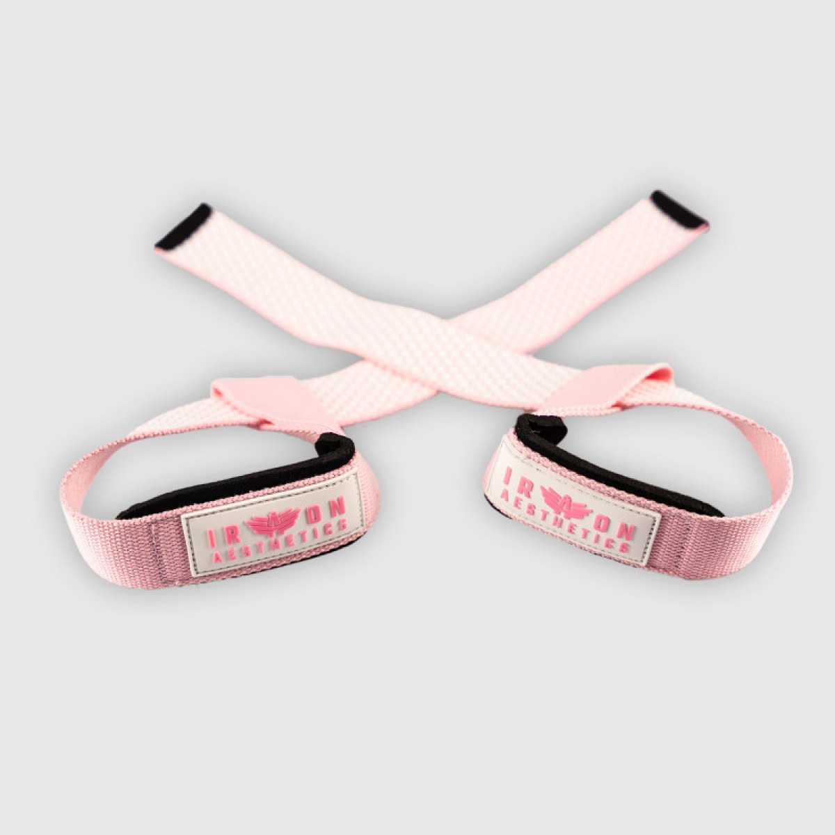 Trhačky s gripom Iron Aesthetics Grip Straps, ružové · záber 3