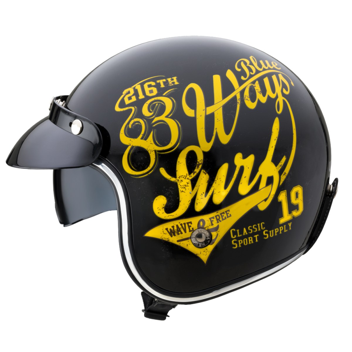 Moto prilba W-TEC Café Racer - Veľkosť: 59-60, L | Farba: 3Ways Surf · záber 2
