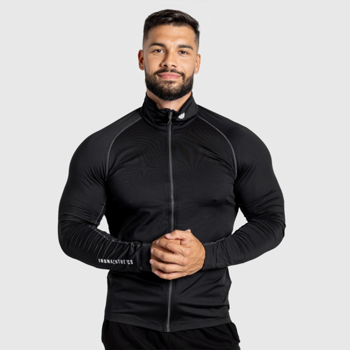 Mikina na zips Iron Aesthetics Stride, čierna · záber 5