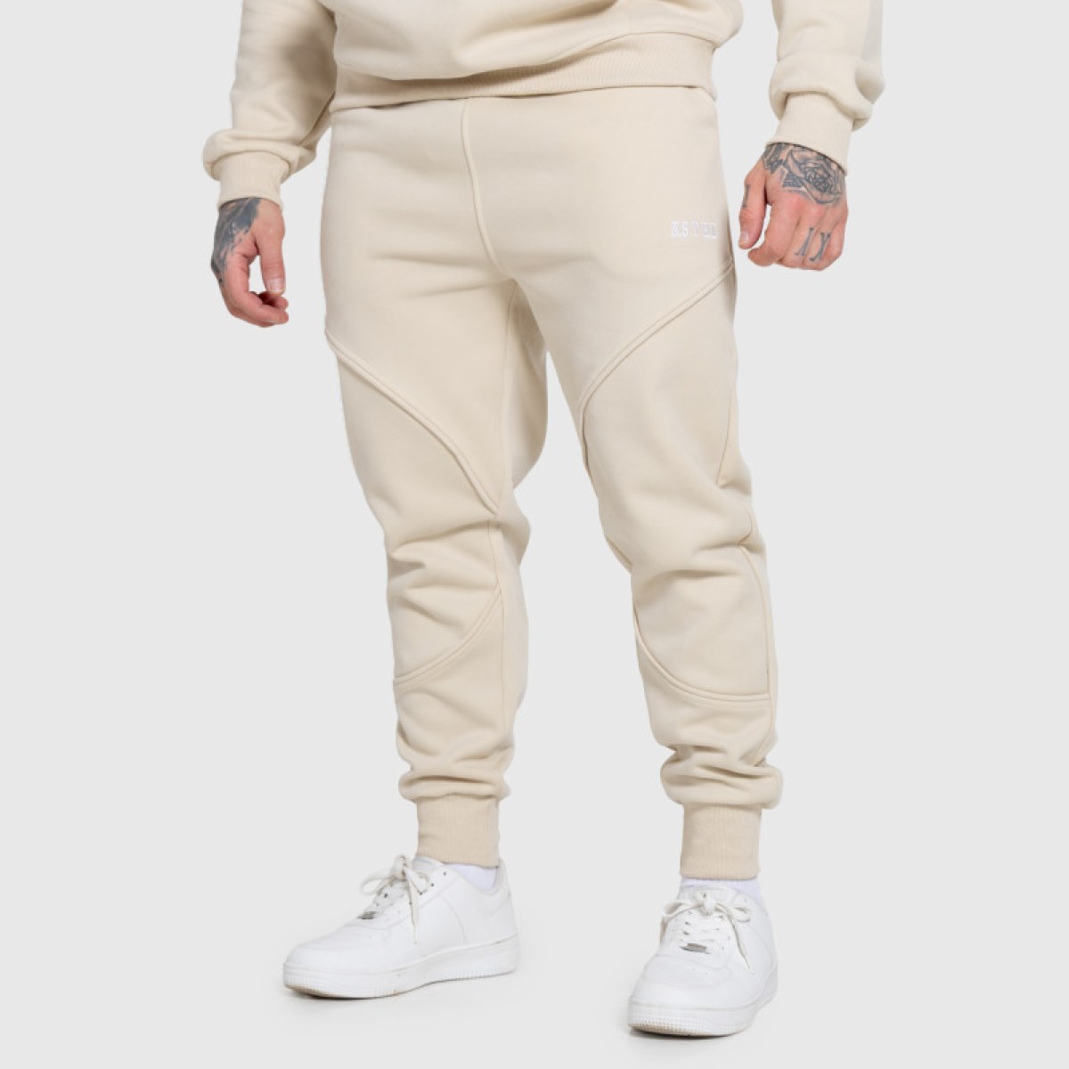 Pánske tepláky Iron Aesthetics ASTHX, béžové · záber 1