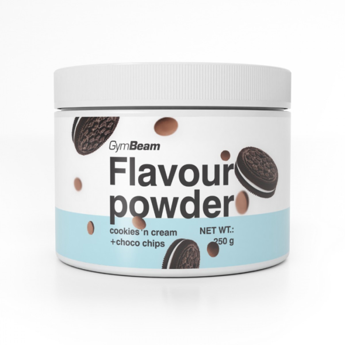 GymBeam Flavour powder cookies & cream a čokoládové kúsky · záber 1