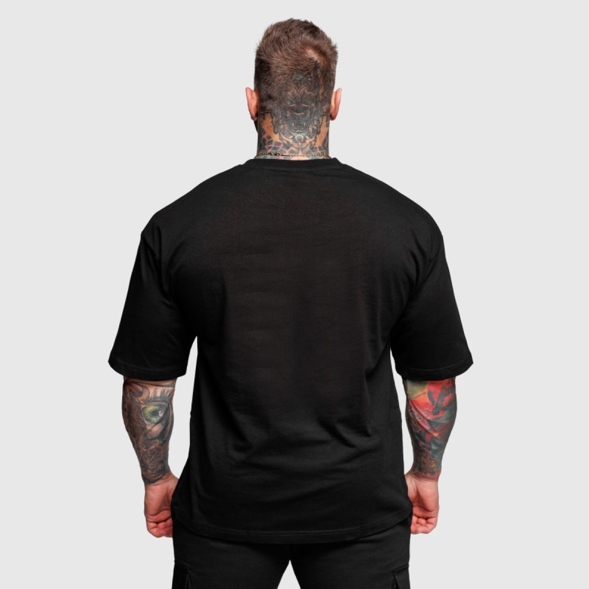 Oversize tričko Iron Aesthetics Major, čierne · záber 4