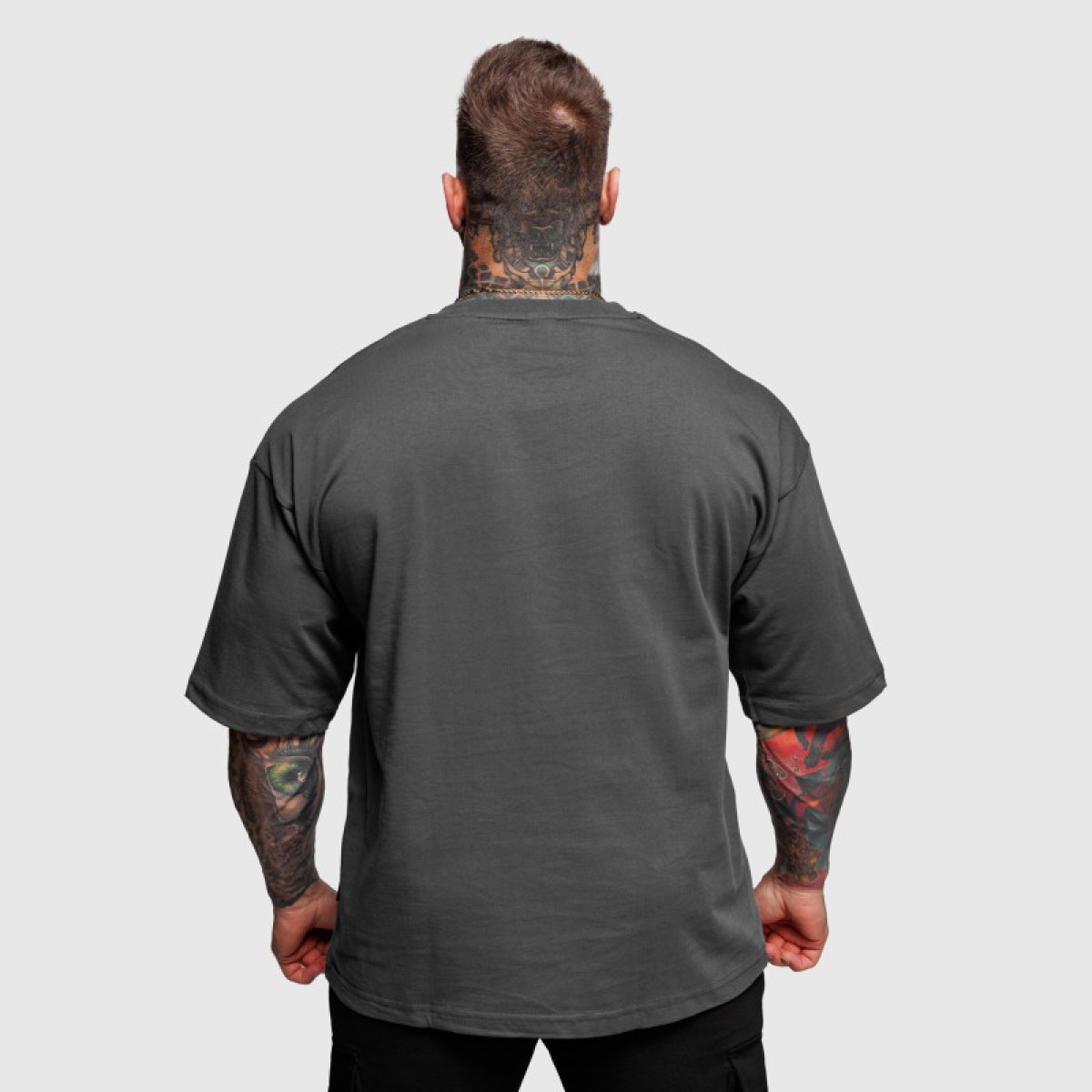 Oversize tričko Iron Aesthetics Major, sivé · záber 3