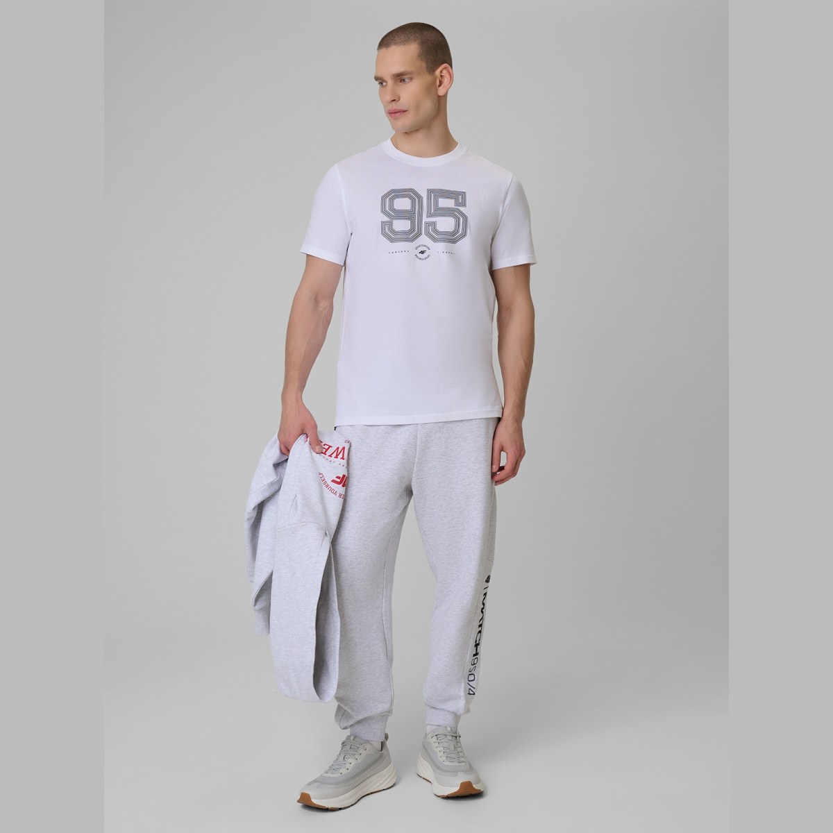 T-shirt regular s potlačou pánsky - biely · záber 2