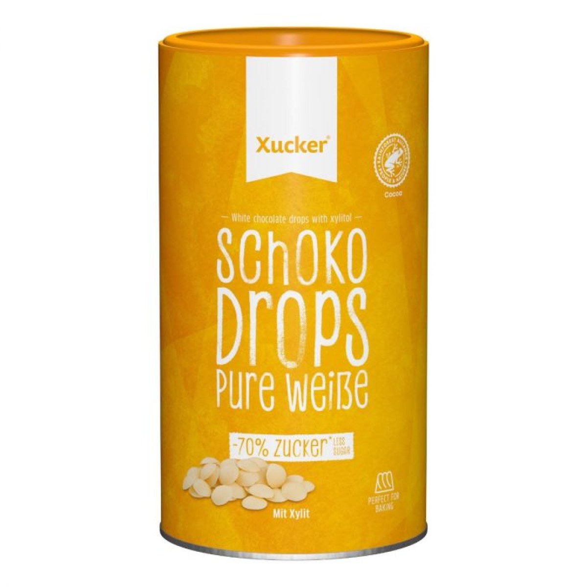 Xucker Chocolate Drops biela čokoláda - Príchuť: Biela čokoláda | Hmotnosť: 0,2 kg | Balenie: 10 · záber 1