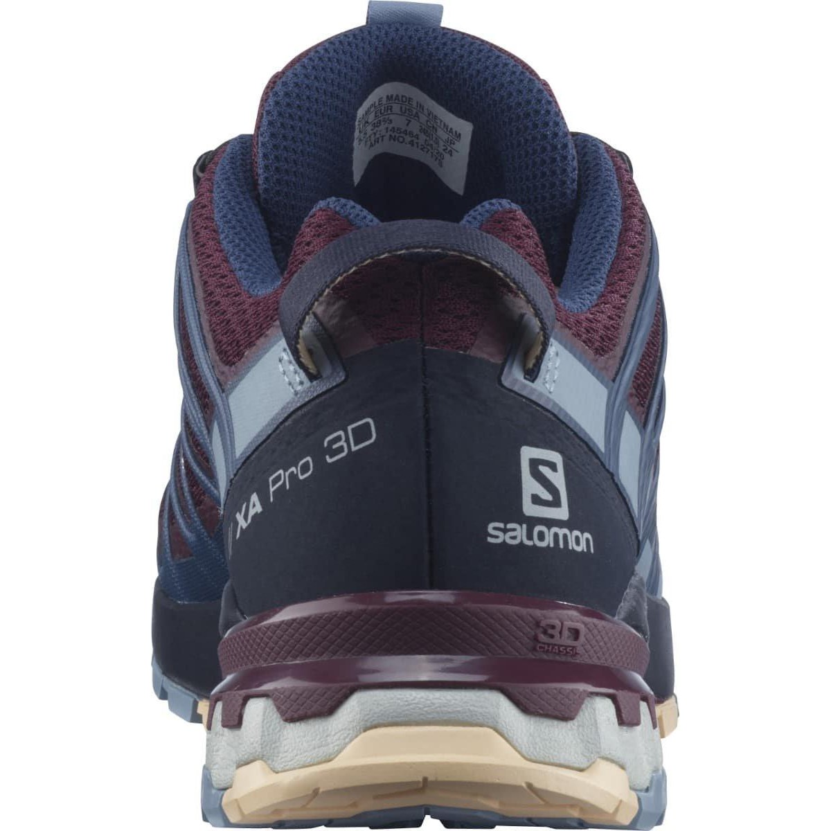 Salomon XA PRO 3D V8 W - Veľkosť: 40 | Farba: Červená, Fialová, Hnedá · záber 3