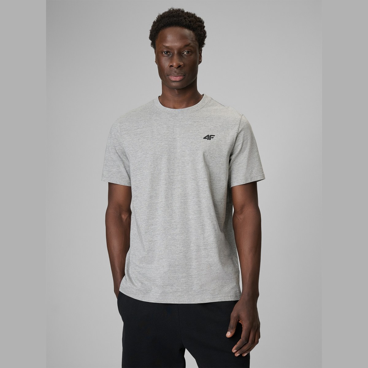 T-shirt regular hladký pánsky - sivý · záber 1