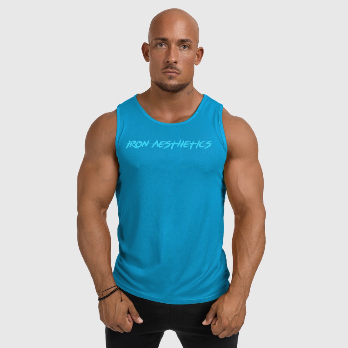 Pánske funkčné tielko Iron Aesthetics Sporty, aqua modré · záber 3