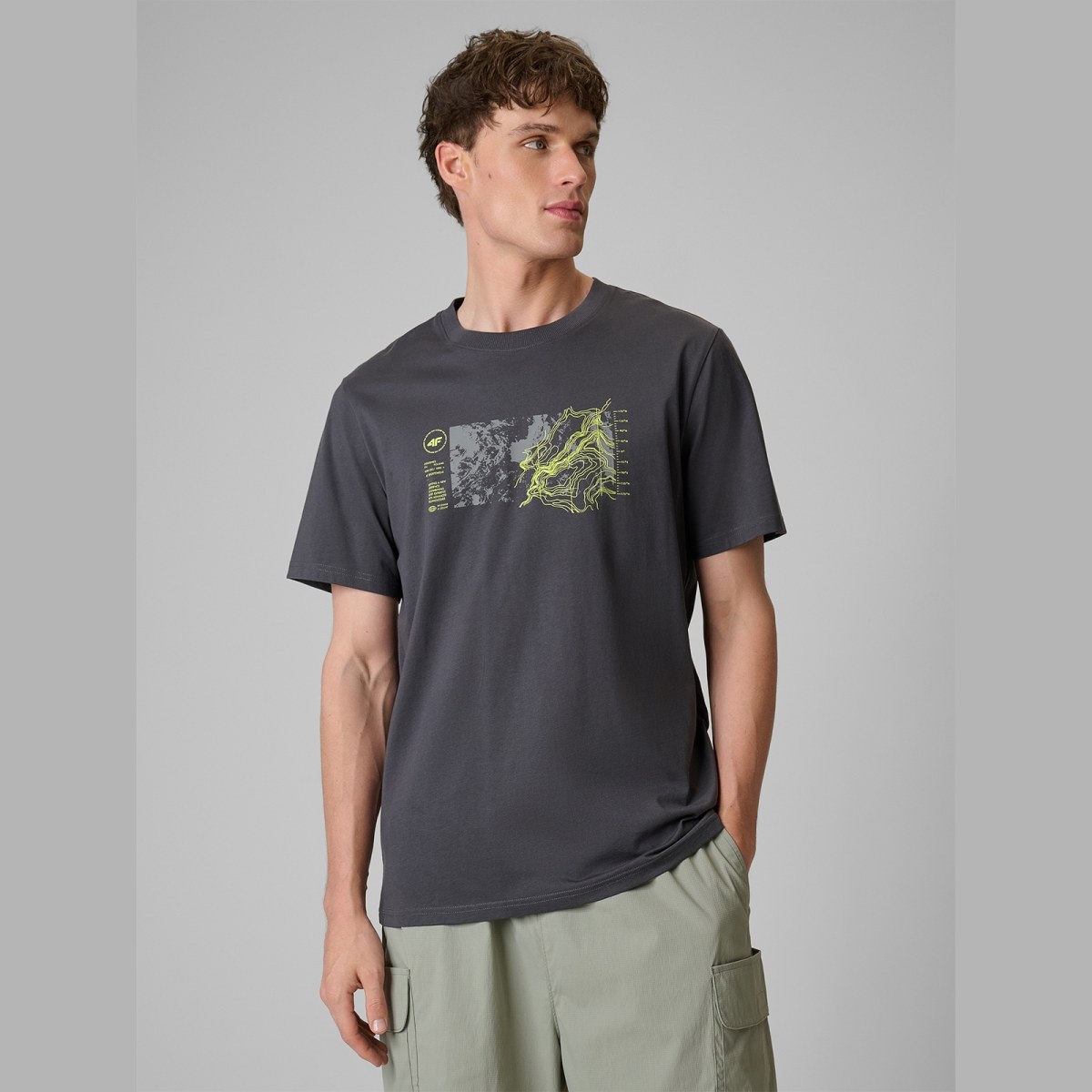 T-shirt regular s potlačou pánsky - sivý · záber 5