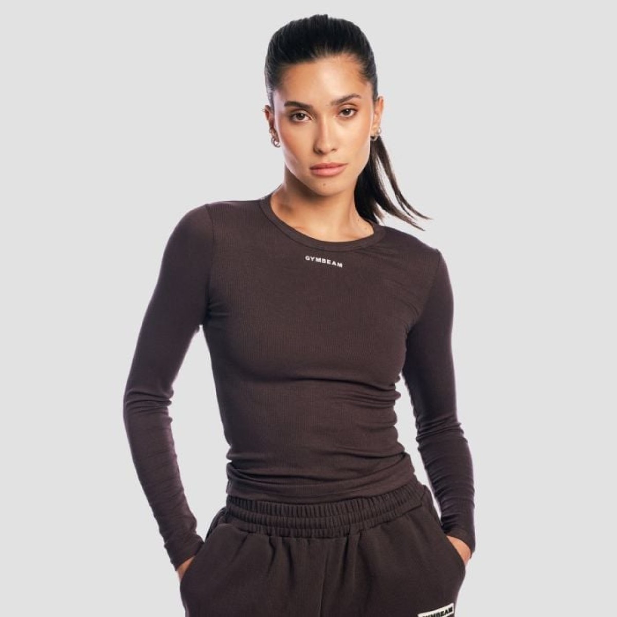 GymBeam Dámske tričko s dlhým rukávom Aura Tee Brown XL · záber 1