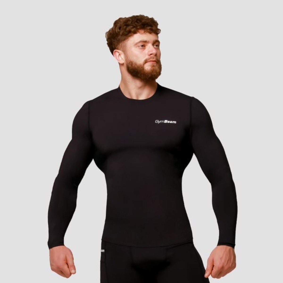 GymBeam Kompresné tričko s dlhým rukávom Mid Black M · záber 1