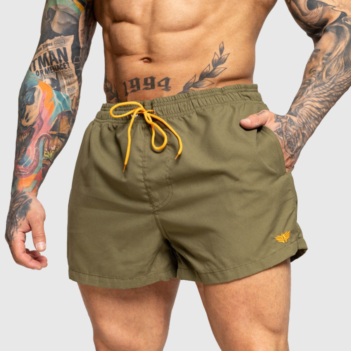 Pánske plavky Iron Aesthetics Beach Mode, zelené · záber 1