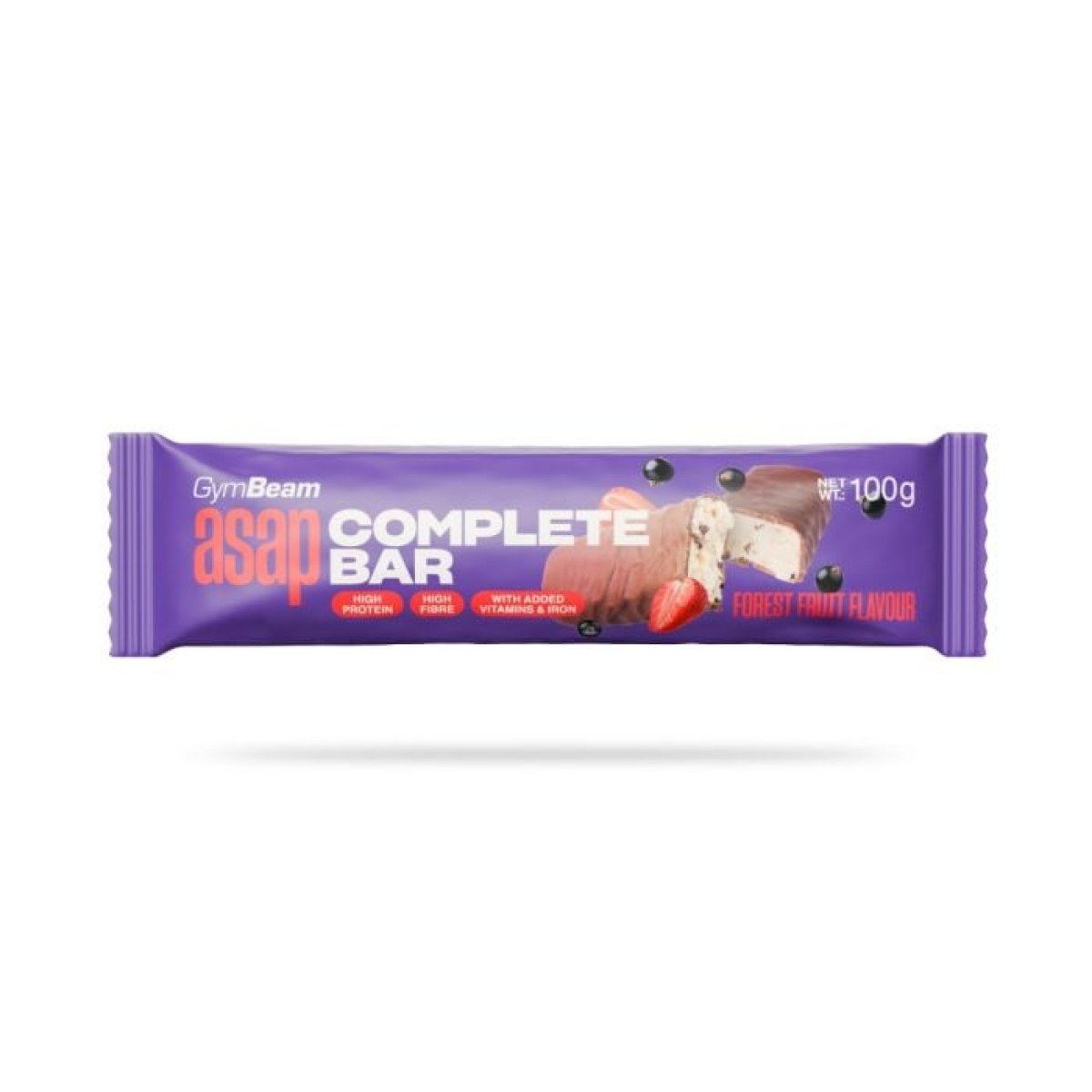 GymBeam ASAP Complete Bar lesné ovocie - Príchuť: Lesné ovocie | Hmotnosť: 0,1 kg | Balenie: 24 · záber 1