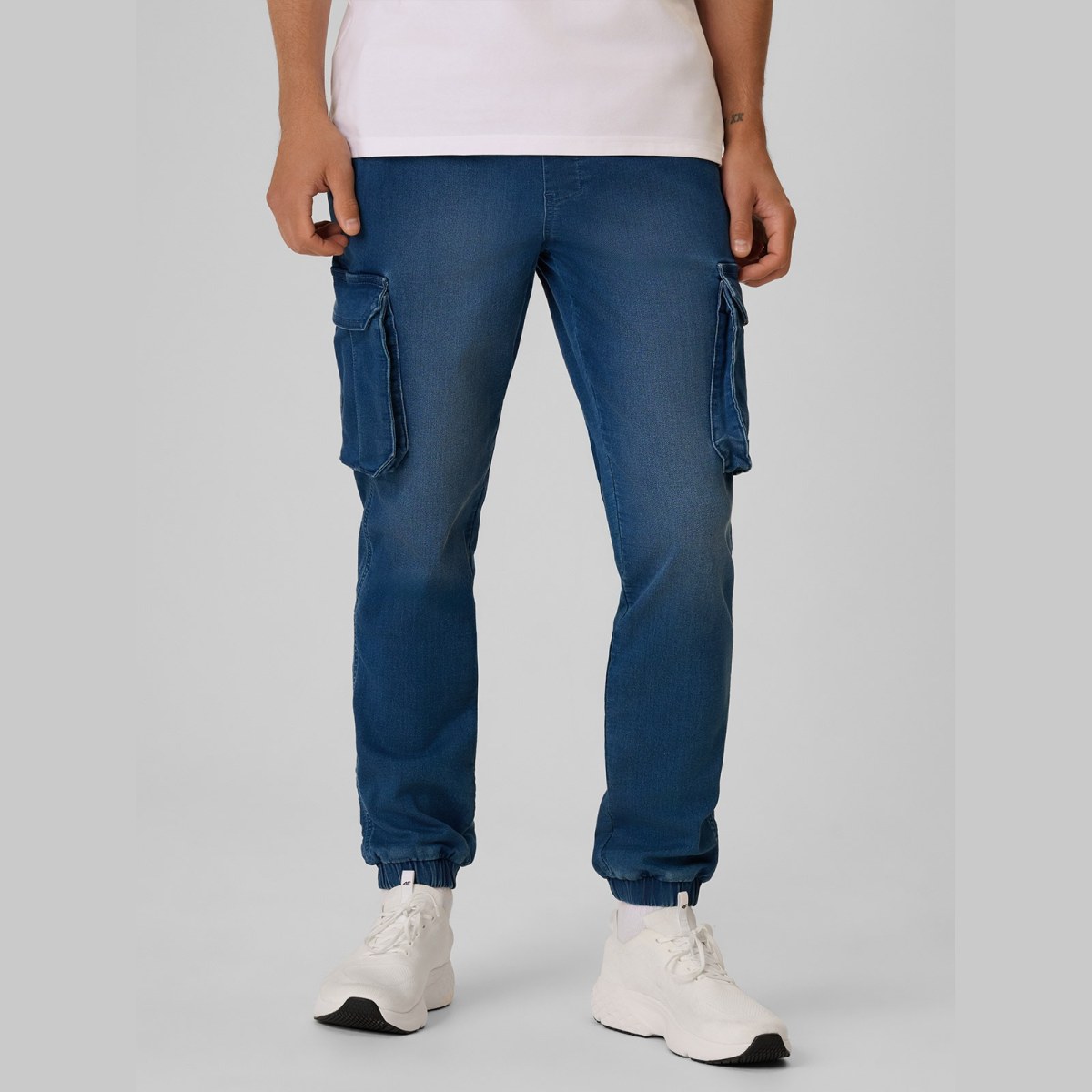 Casual cargo nohavice pánske - denim · záber 2